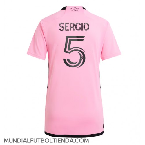 Camiseta Inter Miami Sergio Busquets #5 Primera Equipación Replica 2024-25 para mujer mangas cortas